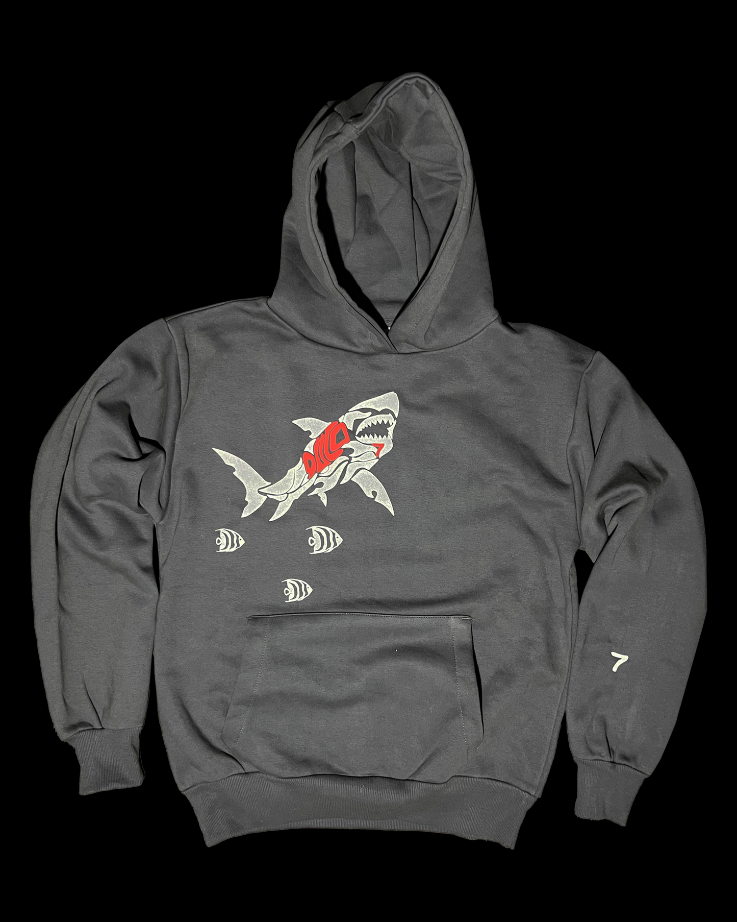 Duco Shark Hoodie- Charcoal Grey